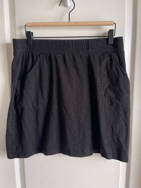 Toad&Co Black Mini Skirt Elastic Waist Pockets Casual Travel Size Large
